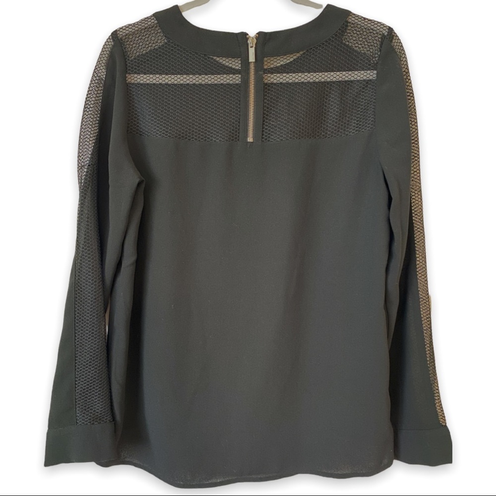 Calvin Klein Black Long-Sleeve Top with Mesh Accent - Picture 2 of 5